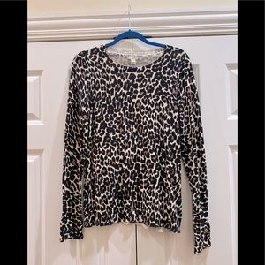 Long Sleeve Leopard Crew Neck Sweater